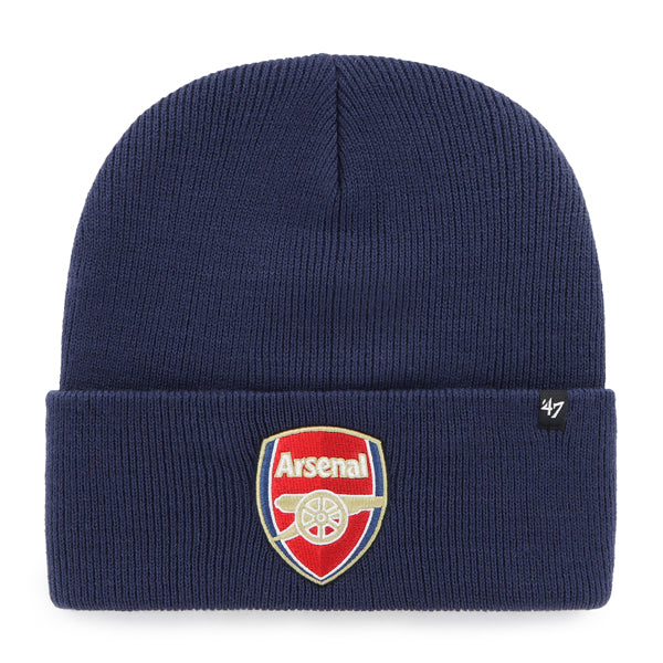 Pictured is this Arsenal FC Prize Fight ’47 CUFF KNIT beanie cap in navy. 1