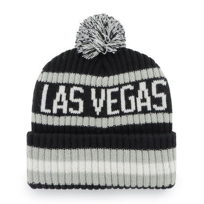 Pictured is this NFL Las Vegas Raiders Bering ’47 CUFF KNIT beanie cap in black. 2