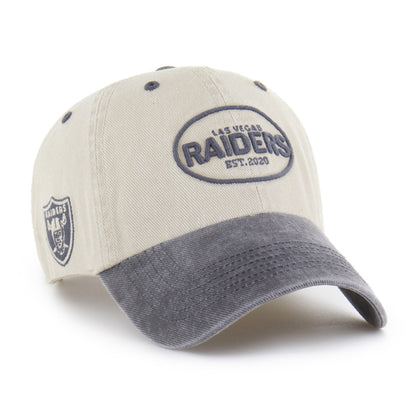 Pictured is this NFL Las Vegas Raiders Breaking Trail '47 CLEAN UP cap in natural. 1