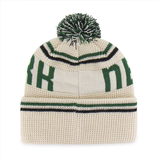 Pictured is this NFL New York Jets Quattrle ’47 CUFF KNIT beanie cap in cream. 2