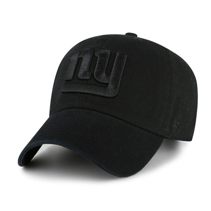 Pictured is this NFL New York Giants ’47 CLEAN UP cap in black on black. 1
