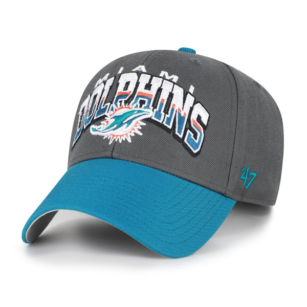 Pictured is this NFL Miami Dolphins Split Block ’47 MVP cap in charcoal. 1