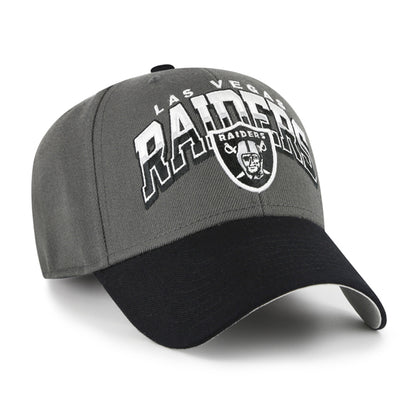 Pictured is this NFL Las Vegas Raiders Split Block ’47 MVP cap in charcoal. 2