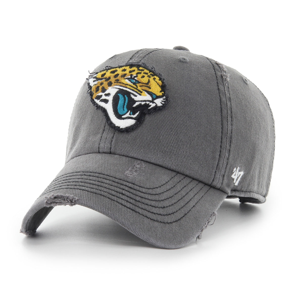 Pictured is this NFL Weathered Jacksonville Jaguars ’47 CLEAN UP cap in grey. 1