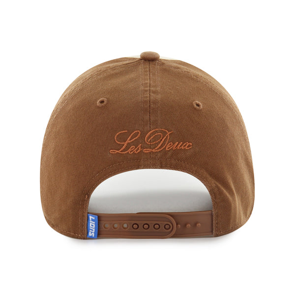 Pictured is this Les Deux X NFL Contrast Detroit Lions ’47 CLEAN UP PINCH FRONT cap in dark brown. 4