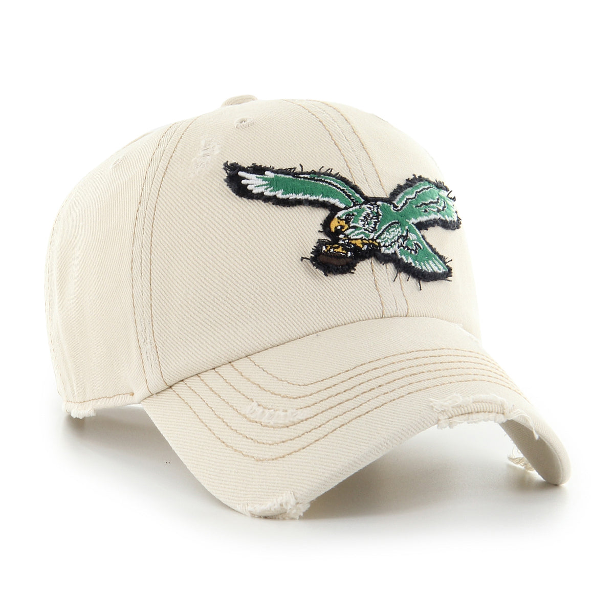 Pictured is this NFL Weathered Philadelphia Eagles ’47 CLEAN UP cap in beige. 1