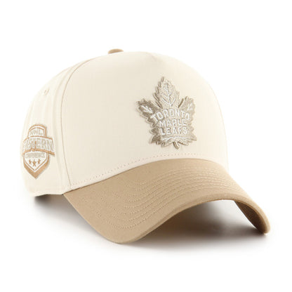 Pictured is this NHL Toronto Maple Leafs Contrast Sure Shot '47 MVP cap in natural. 1