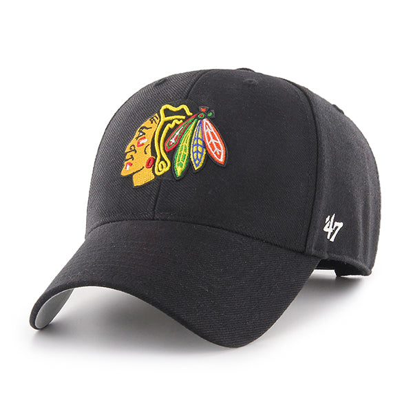 Pictured is this NHL Chicago Blackhawks ’47 MVP cap in black. 1