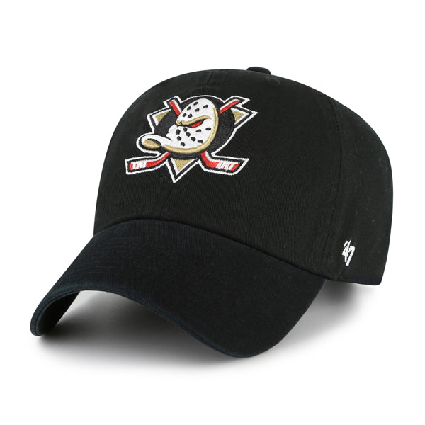 Pictured is this NHL Anaheim Ducks '47 CLEAN UP cap in black. 1