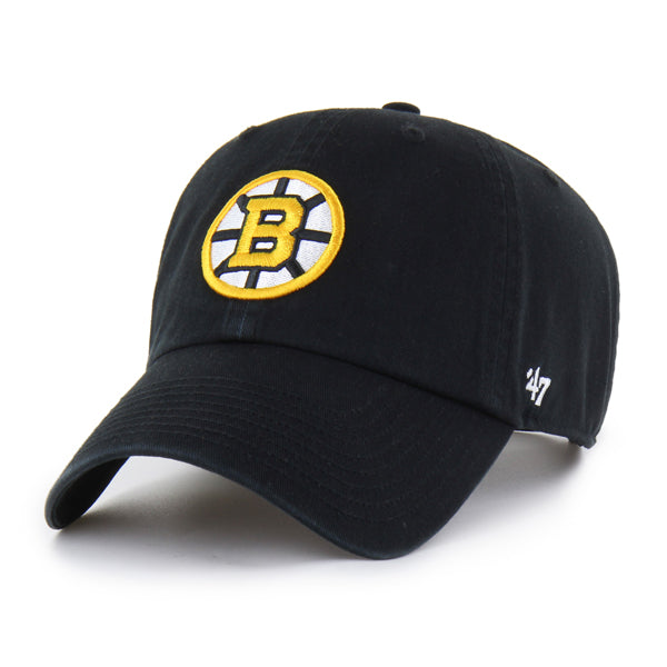 Pictured is this NHL Boston Bruins '47 CLEAN UP cap in black. 1