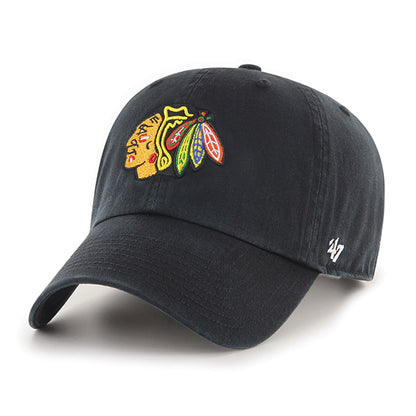 Pictured is this NHL Chicago Blackhawks '47 CLEAN UP cap in black. 1