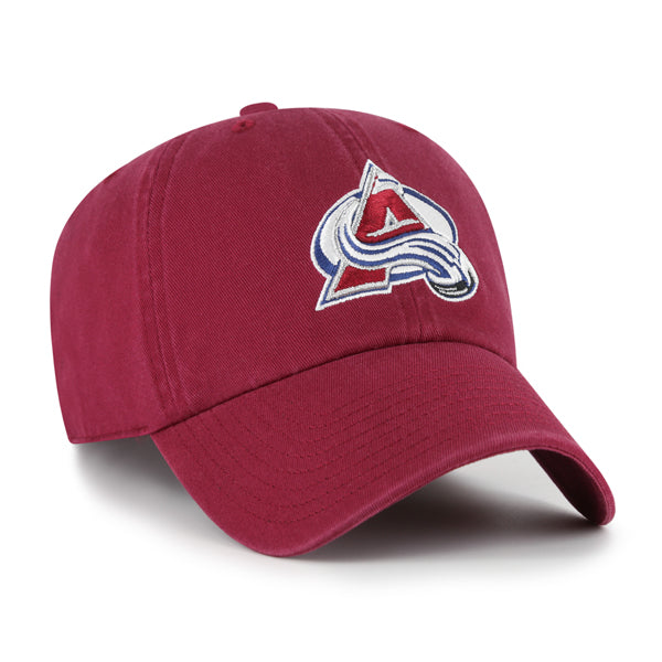 Pictured is this NHL Colorado Avalanche ’47 CLEAN UP cap in dark red. 2