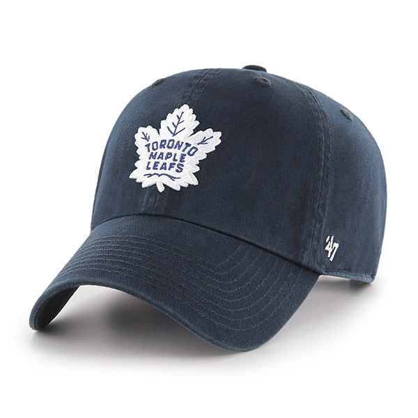 Pictured is this NHL Toronto Maple Leafs '47 CLEAN UP cap in navy. 1