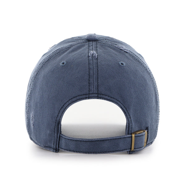 Pictured is this NHL Edmonton Oilers Weathered '47 CLEAN UP cap in navy. 2