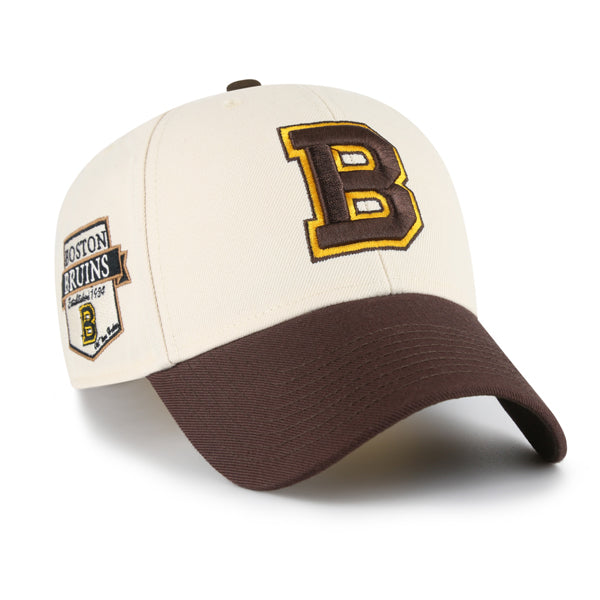 Pictured is this NHL Boston Bruins Sure Shot '47 MVP cap in natural. 1
