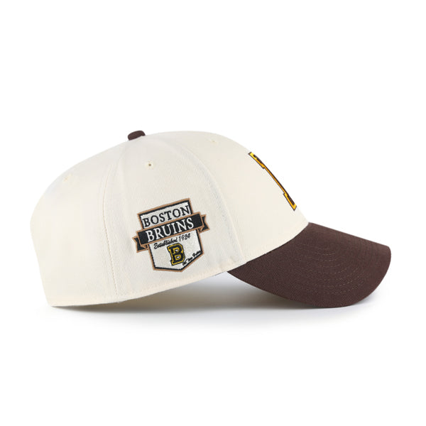 Pictured is this NHL Boston Bruins Sure Shot '47 MVP cap in natural. 4