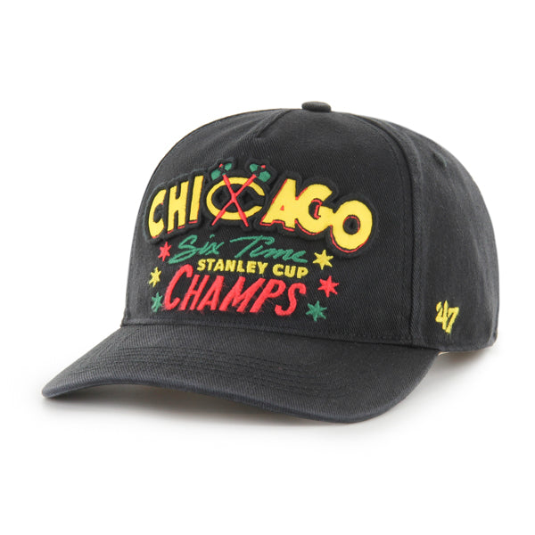 Pictured is this NHL Chicago Blackhawks Charlton '47 HITCH cap in black. 2
