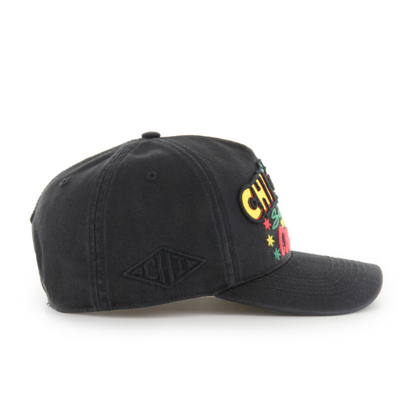 Pictured is this NHL Chicago Blackhawks Charlton '47 HITCH cap in black. 4