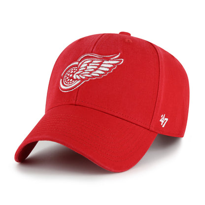 Pictured is this NHL Detroit Red Wings Legend ’47 MVP cap in dark red. 1