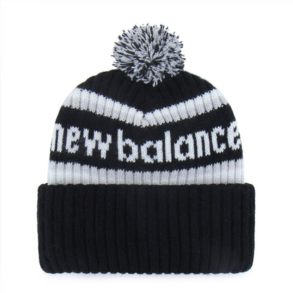 Pictured is this New Balance Bering ’47 CUFF KNIT beanie cap in black. 2