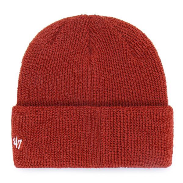 Pictured is this New Balance Core ’47 CUFF KNIT beanie cap in red. 2