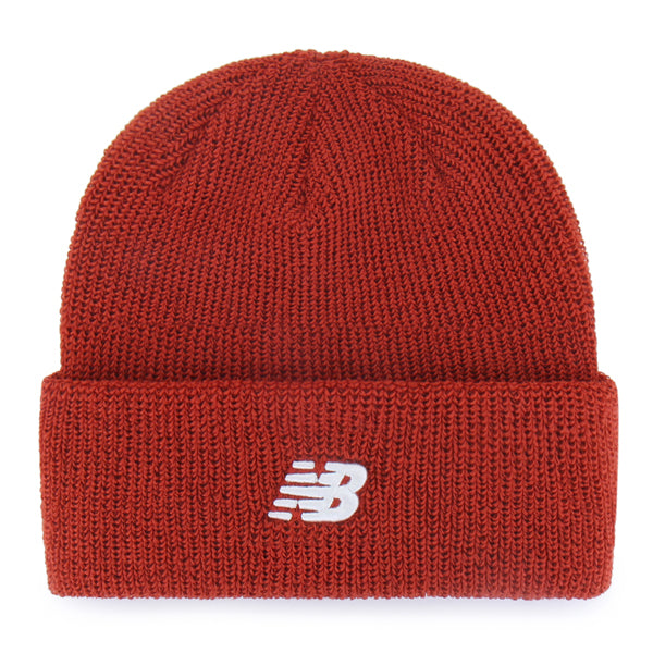 Pictured is this New Balance Core ’47 CUFF KNIT beanie cap in red. 1