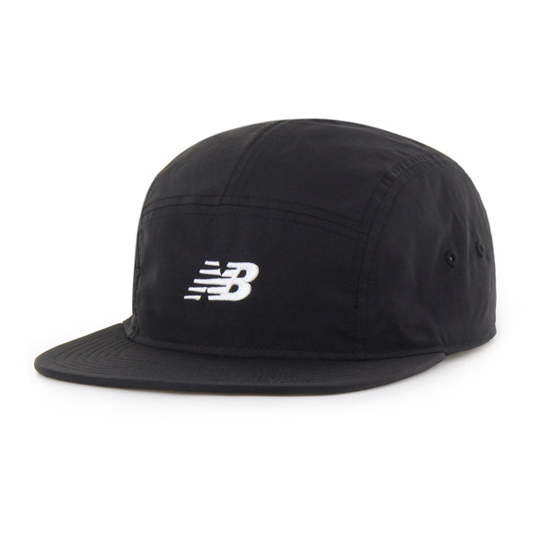 Pictured is this New Balance BRRR '47 FIVE PANEL cap in black. 1