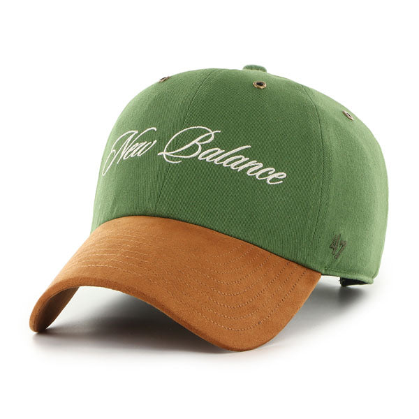 Pictured is this New Balance Script Suede '47 CLEAN UP cap in green. 1