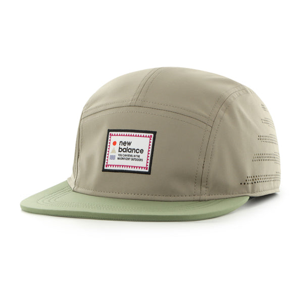 Pictured is this New Balance Trail Patch EX ’47 FIVE PANEL cap in black. 1