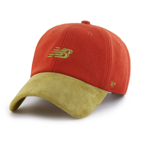 Pictured is this New Balance Wool Suede ’47 CLEAN UP cap in red & green. 1
