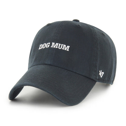 Pictured is this Dog Mum Phrase Base Runner '47 CLEAN UP cap in black. 1