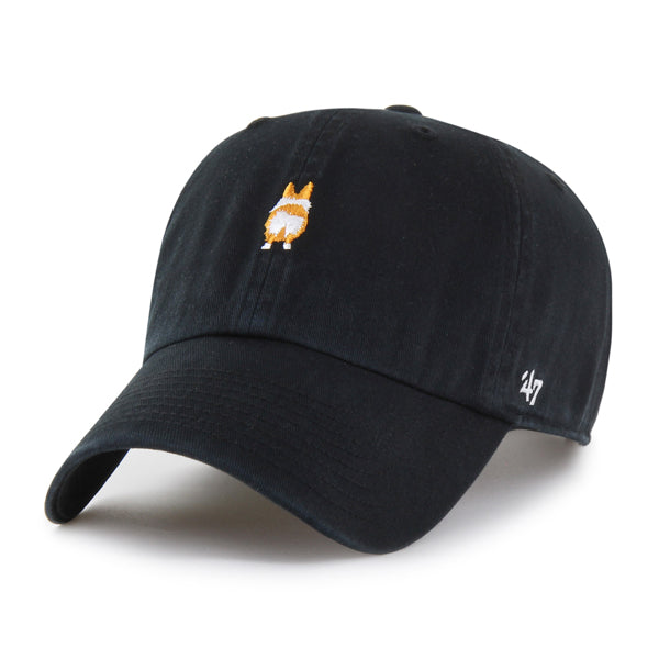 Pictured is this Dog Icon Corgi Butt Base Runner '47 CLEAN UP cap in black. 1